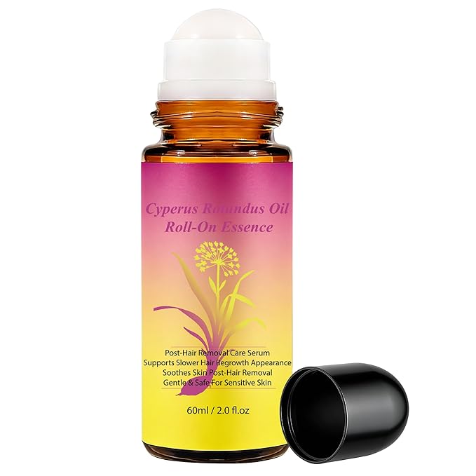 Natural Cyprus Cypress Rotundus Oil Roll-on for Hair Removal, Reduces Unwanted Hair Growth, Soothes Skin & Minimizes Pores for All Skin Type