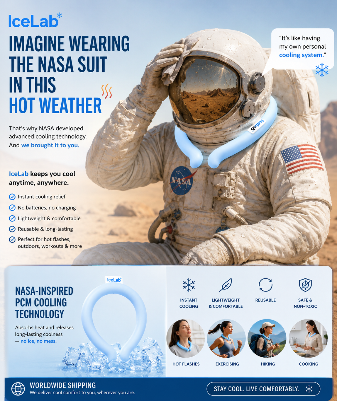 IceLab Neck Cooler — NASA-Grade PCM